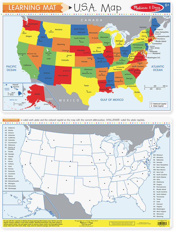 MELISSA & DOUG LEARNING MAT USA MAP