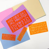 BAZIC LETTERING STENCIL SET 8, 10, 20, 30 MM 4 PACK