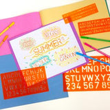 BAZIC LETTERING STENCIL SET 8, 10, 20, 30 MM 4 PACK