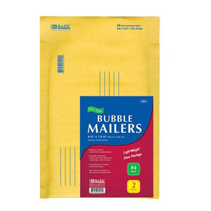 BAZIC BUBBLE MAILERS 9.5"X 13.5" #4 2 PACK