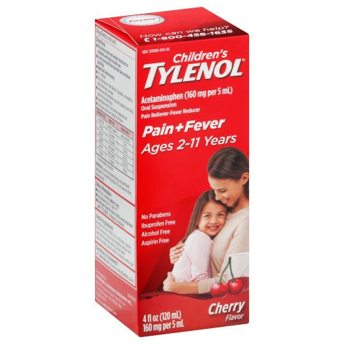 TYLENOL CHILDRENS SUSPENSION CHERRY PAIN+FEVER 4OZ