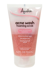 QC AWAKE ACNE WASH FOAMING SCRUB PINK GRAPEFRUIT FORMULA 4.2 OZ
