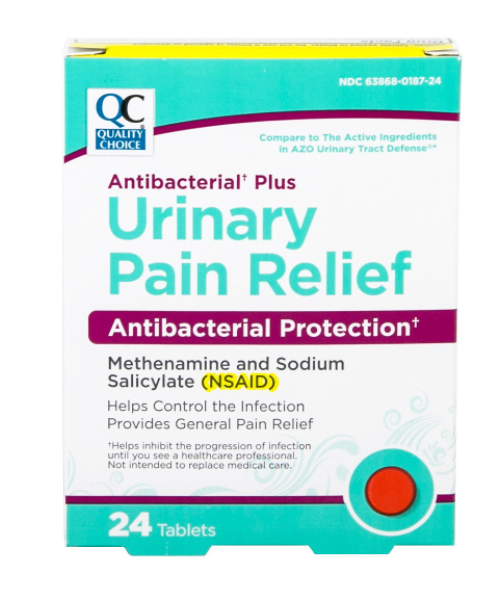 QC URINARY PAIN RELIEF ANTIBACTERIAL PROTECTION 24 TAB