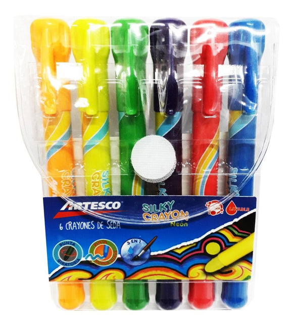 ARTESCO CRAYON SEDA 6 COLORES