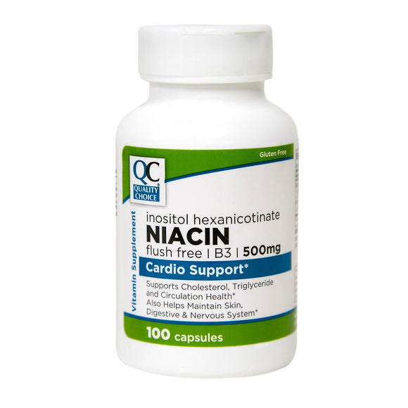 QC NIACIN 500MG 100 CAPSULES
