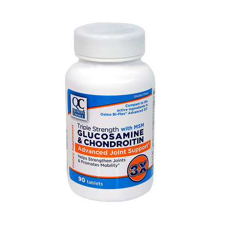 QC GLUCOSAMINE & CHONDROITIN TRIPLE STRENGHT  - 90 TABLETAS