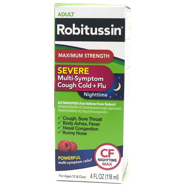 ROBITUSSIN SEVERE MULTI SYMPTOM CF MAX NT 40Z
